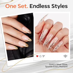modelones application on false nails, controlled brushwork for perfect accents