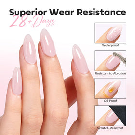 modelones gel applied to a nail tip demonstrating structured apex benefit
