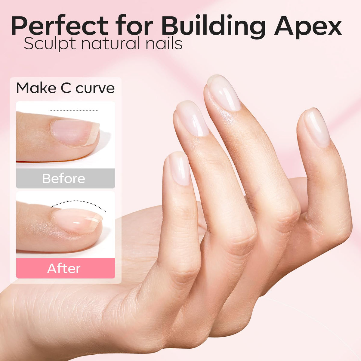 modelones applying gel to nail demonstrating extension and thickness benefits