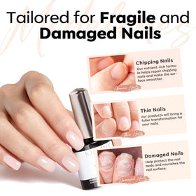 modelones applied on a natural nail demonstrating added strength and flexibility