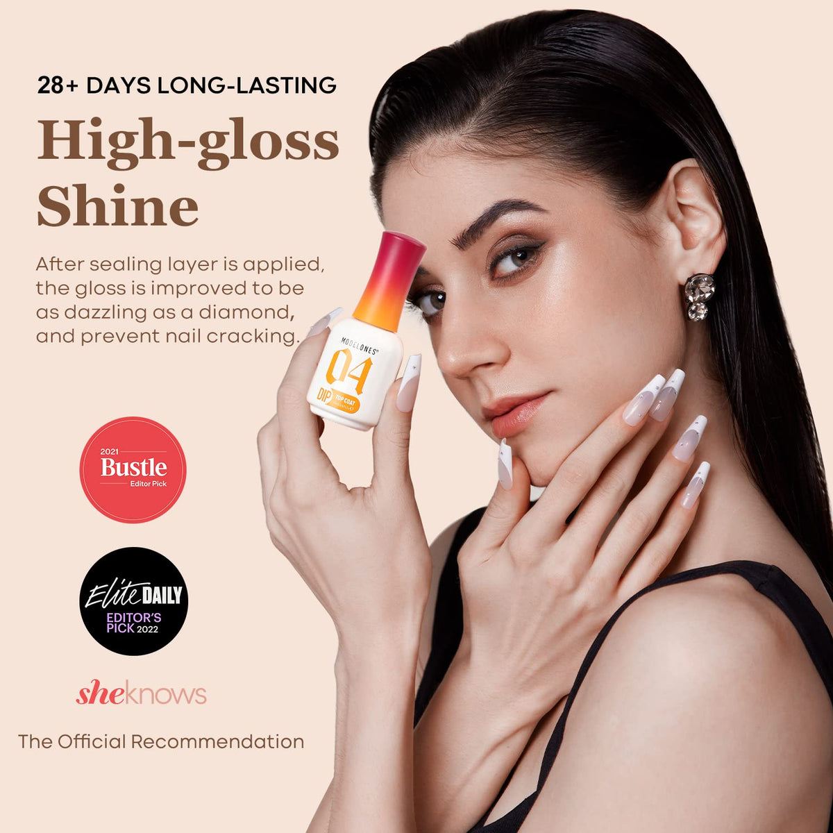 modelones base coat close-up highlighting adhesion benefits on a natural nail