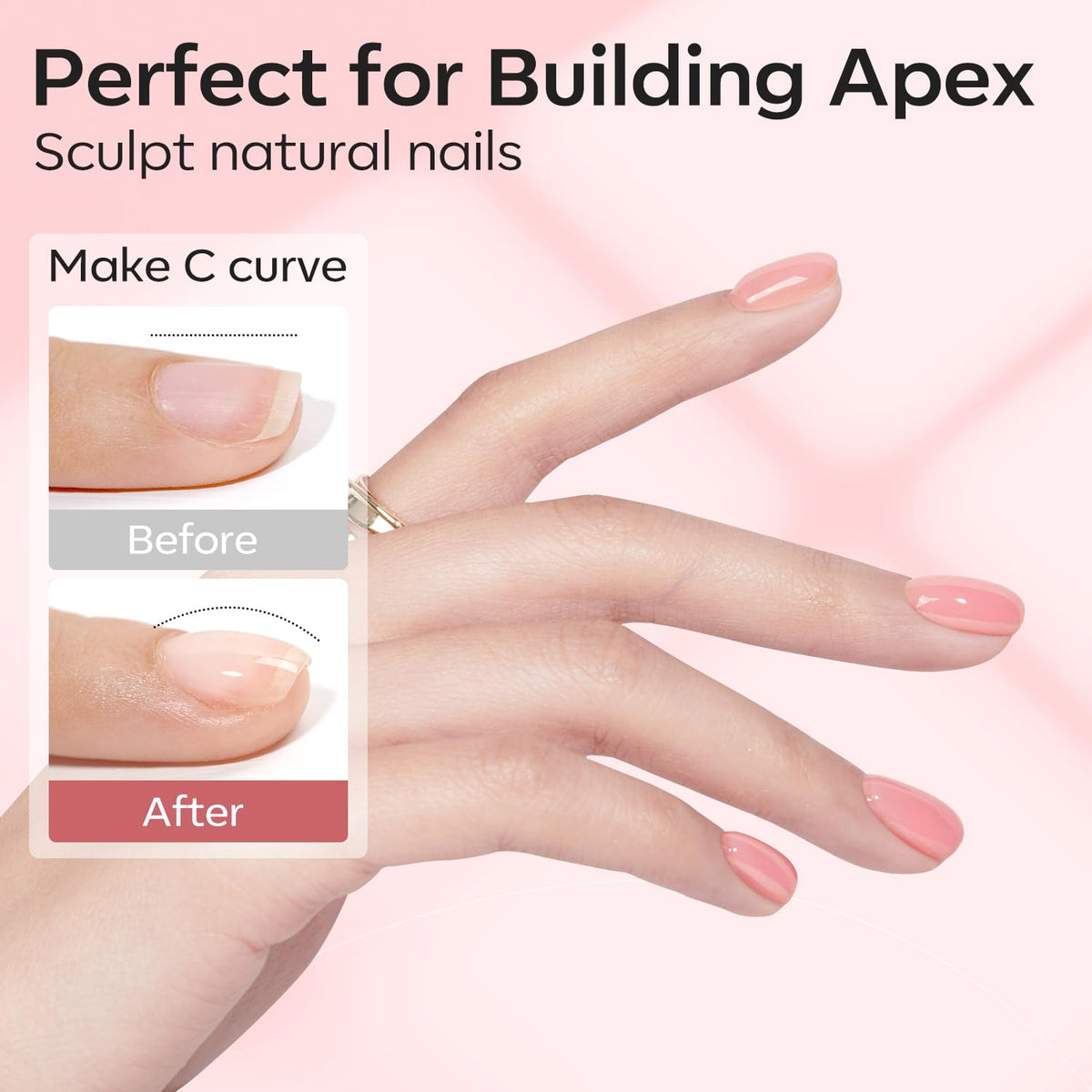 modelones before and after application highlighting stronger, natural-looking nails