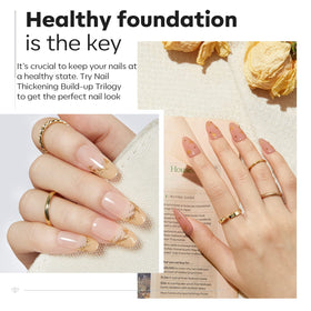 modelones before and after extensions showing strengthened longer nails