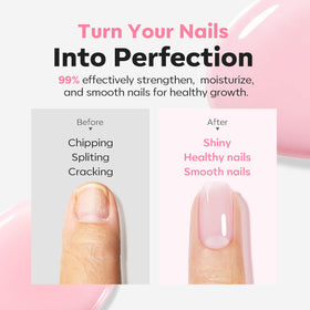 modelones before and after nail repair showing improved look and concealed imperfections