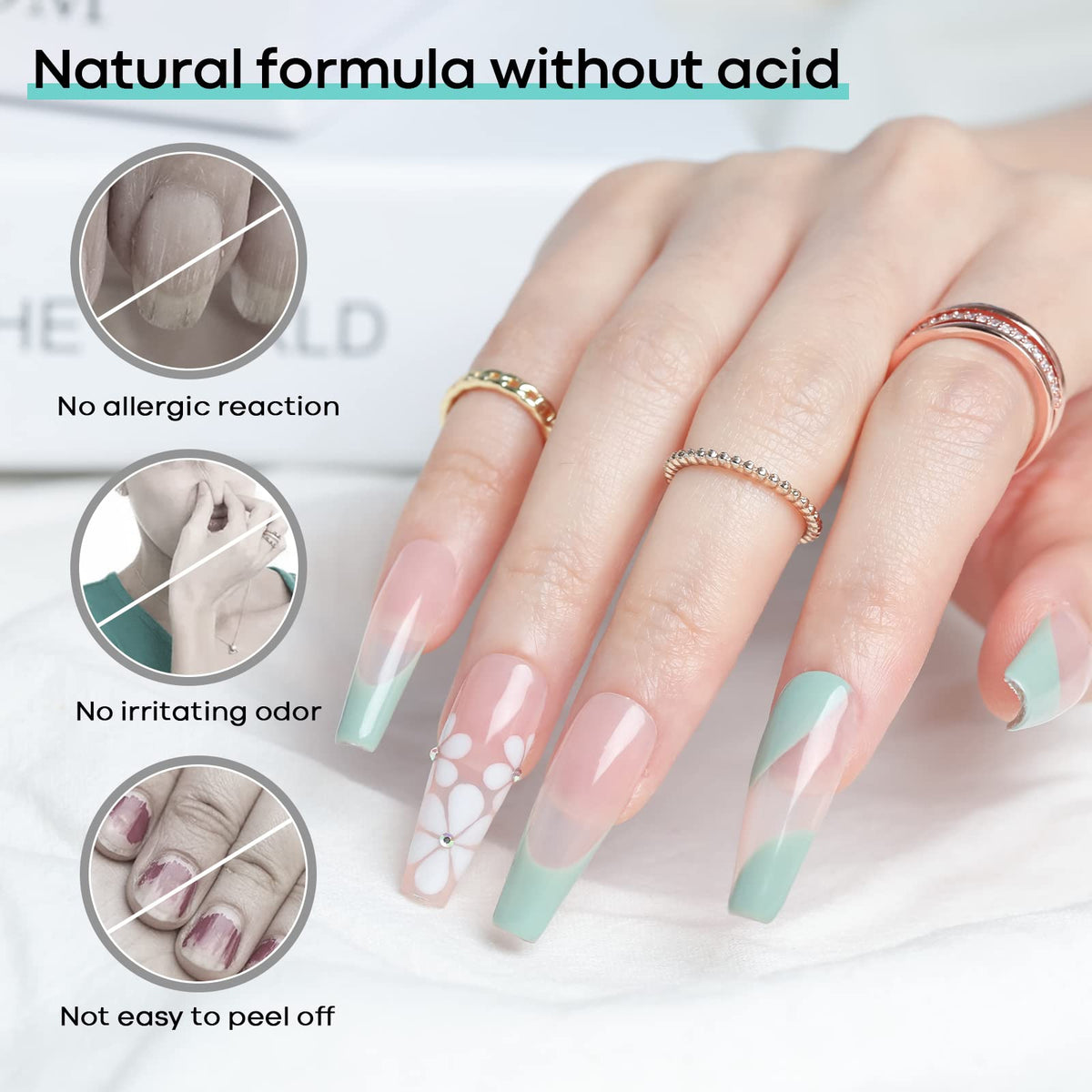 modelones before and after nails showing reduced lifting benefit