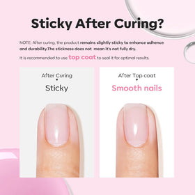 modelones before and after nails showing added strength and refined shape