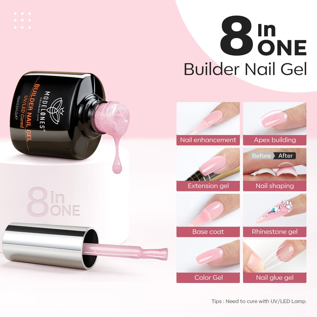 modelones brush and cap detail for precise application and easy control benefit