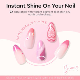 modelones brush stroke detail on nail demonstrating smooth application and full coverage