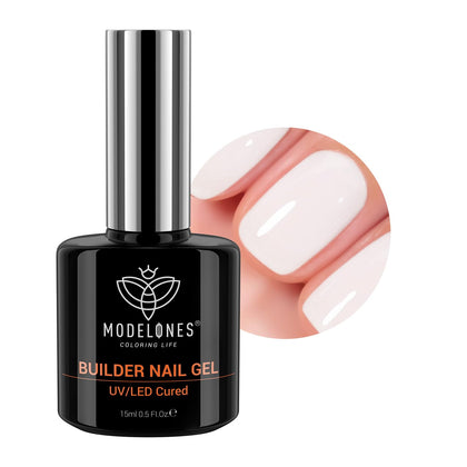 modelones front packaging showing milky white builder gel and benefits