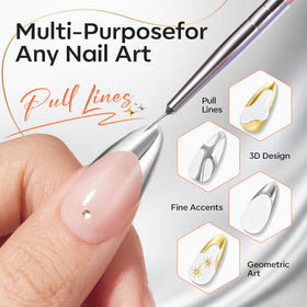modelones gold chrome close-up on nail, mirror finish for bold impact