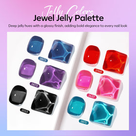 modelones color swatches on nail tips displaying pink red green blue purple black translucency