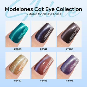 modelones color swatches wheel showing six holographic shades benefit variety