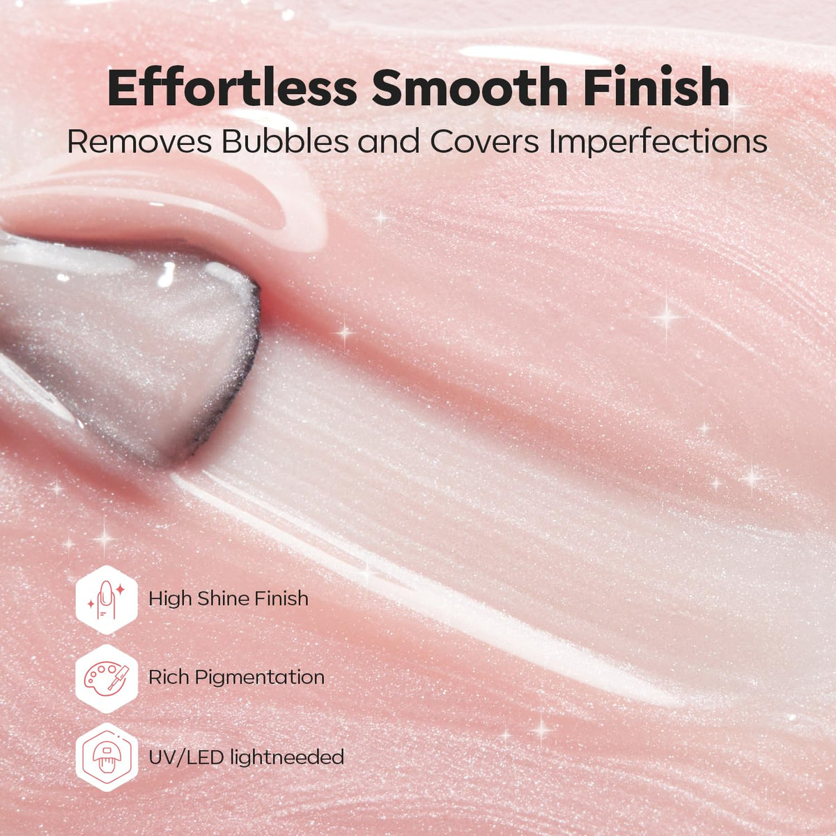 modelones cured nail closeup showing durable shimmer finish and strength