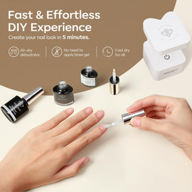 modelones cured shiny nails lifestyle shot showing durable high-gloss finish