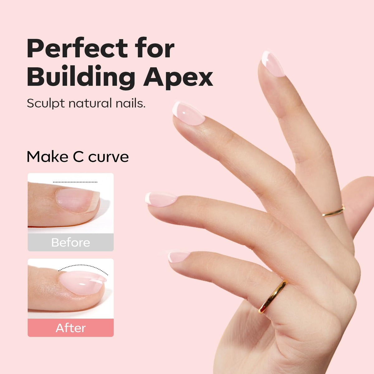 modelones example of a light nail extension created with the gel