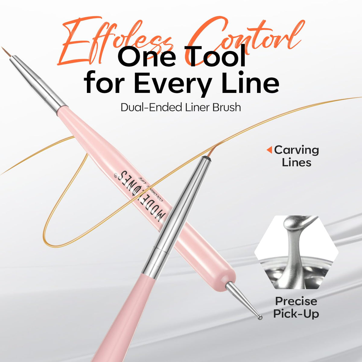 modelones fine liner brush detail, precision tip for crisp French lines
