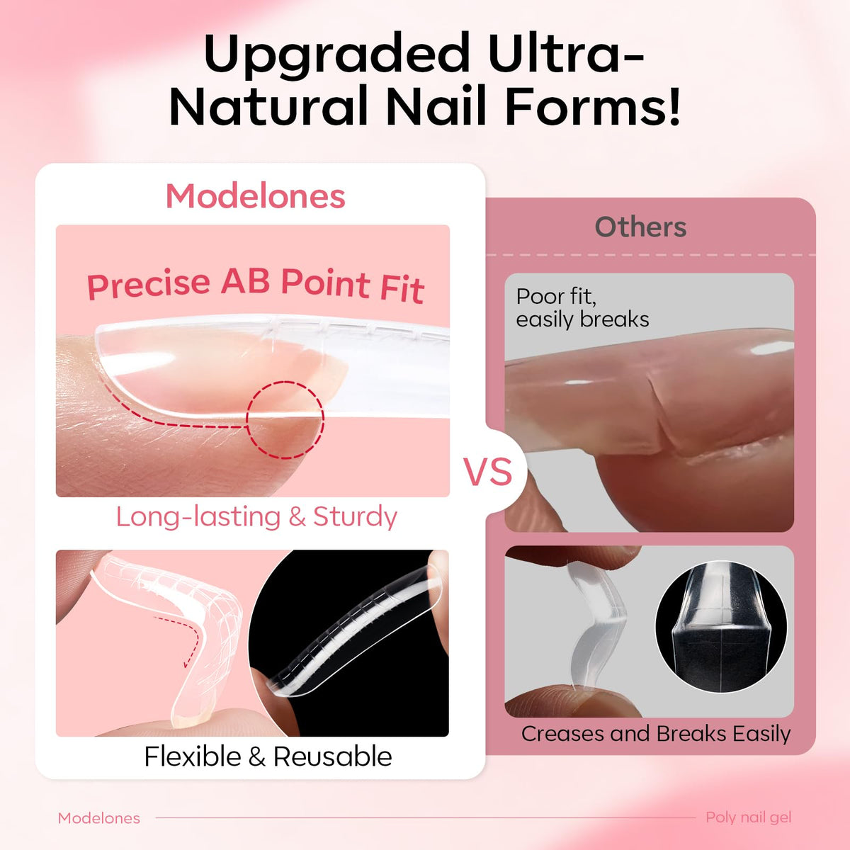 Modelones finished nails glossy result showing durability and shine