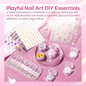 Modelones finished nails lifestyle image displaying salon-quality glossy results