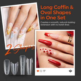 Modelones forms in use during salon application for controlled gel shaping