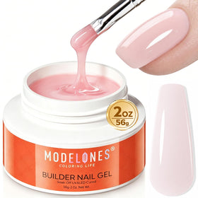 modelones jar front view showing nude pink gel and professional packaging benefit