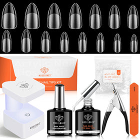 modelones front-packaging showing full almond gel kit and contents for easy setup