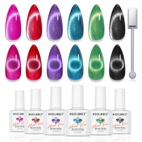 modelones front packaging showing the complete cat eye gel set and included magnet for easy use