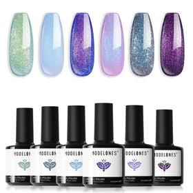 modelones front packaging showing six chameleon gel bottles and glow