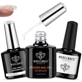modelones front packaging showing clear builder gel for salon-strength nails