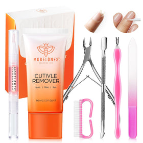 modelones front packaging showing full 7-piece manicure kit and benefits