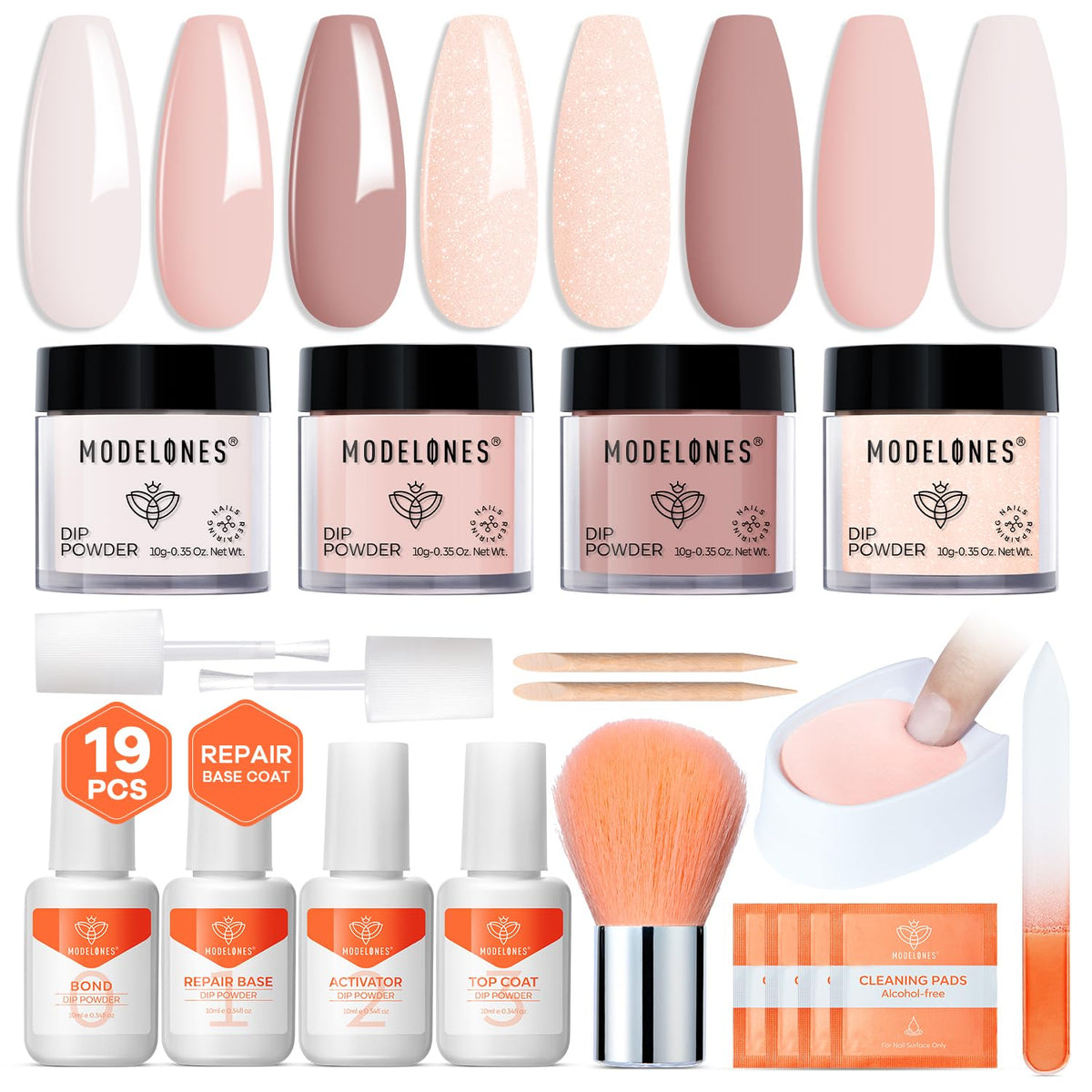 modelones front packaging showing complete 19-piece kit and benefit of ready-to-use set