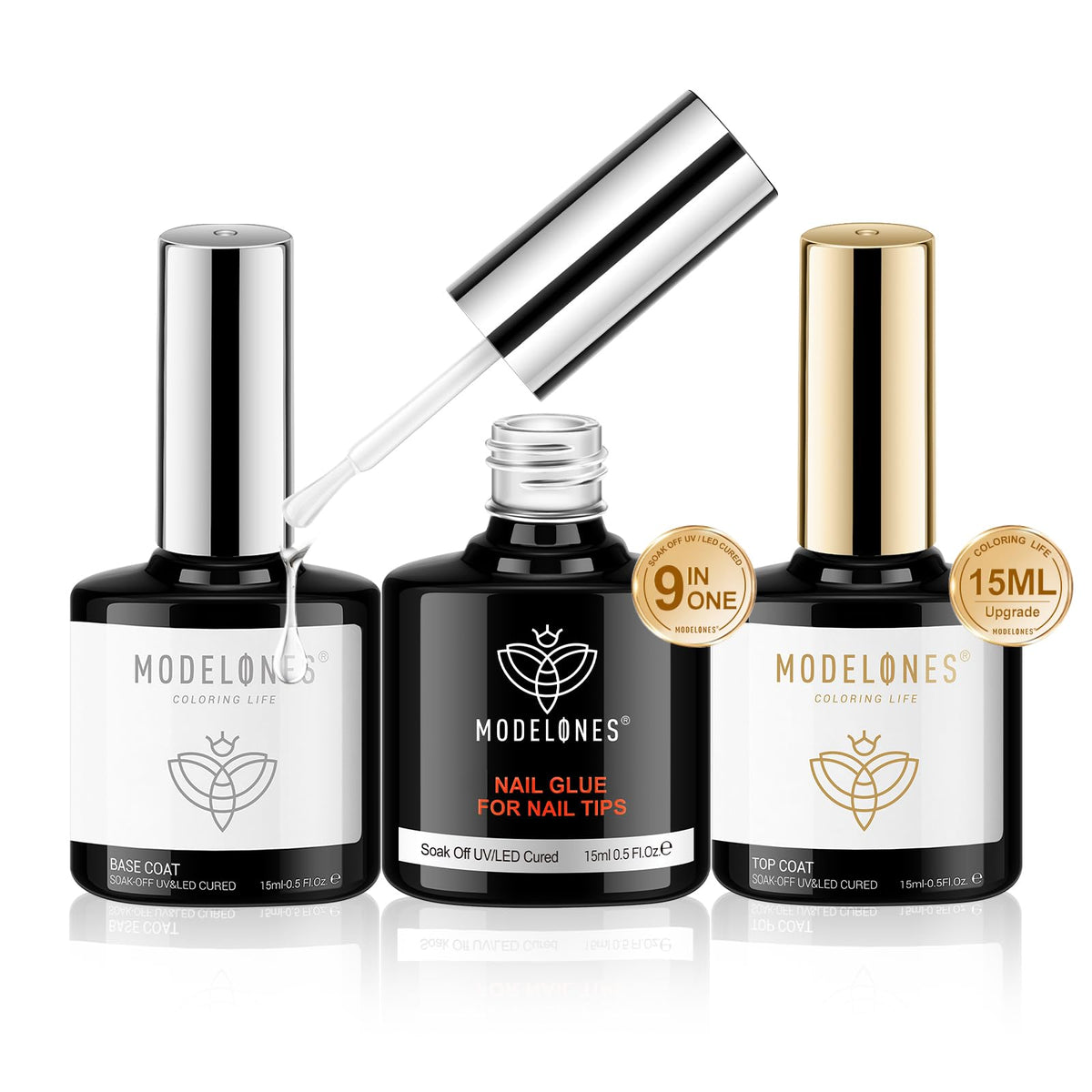 modelones front packaging showing the three 15ml bottles and kit benefit