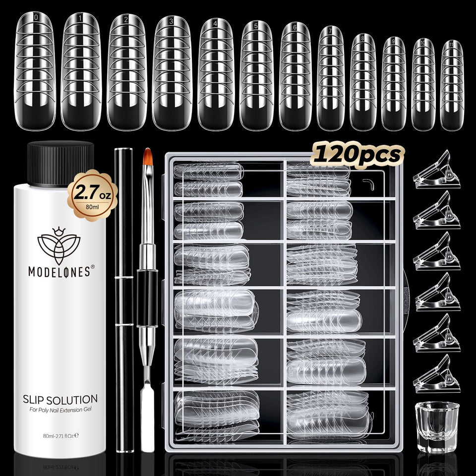 modelones front packaging showing full kit for organized nail extension setup