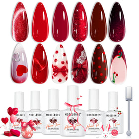modelones front packaging showing six red gel bottles, ideal for gifting