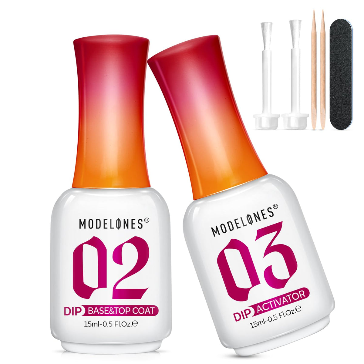 modelones front packaging showing full dip powder liquid kit and components for easy home use