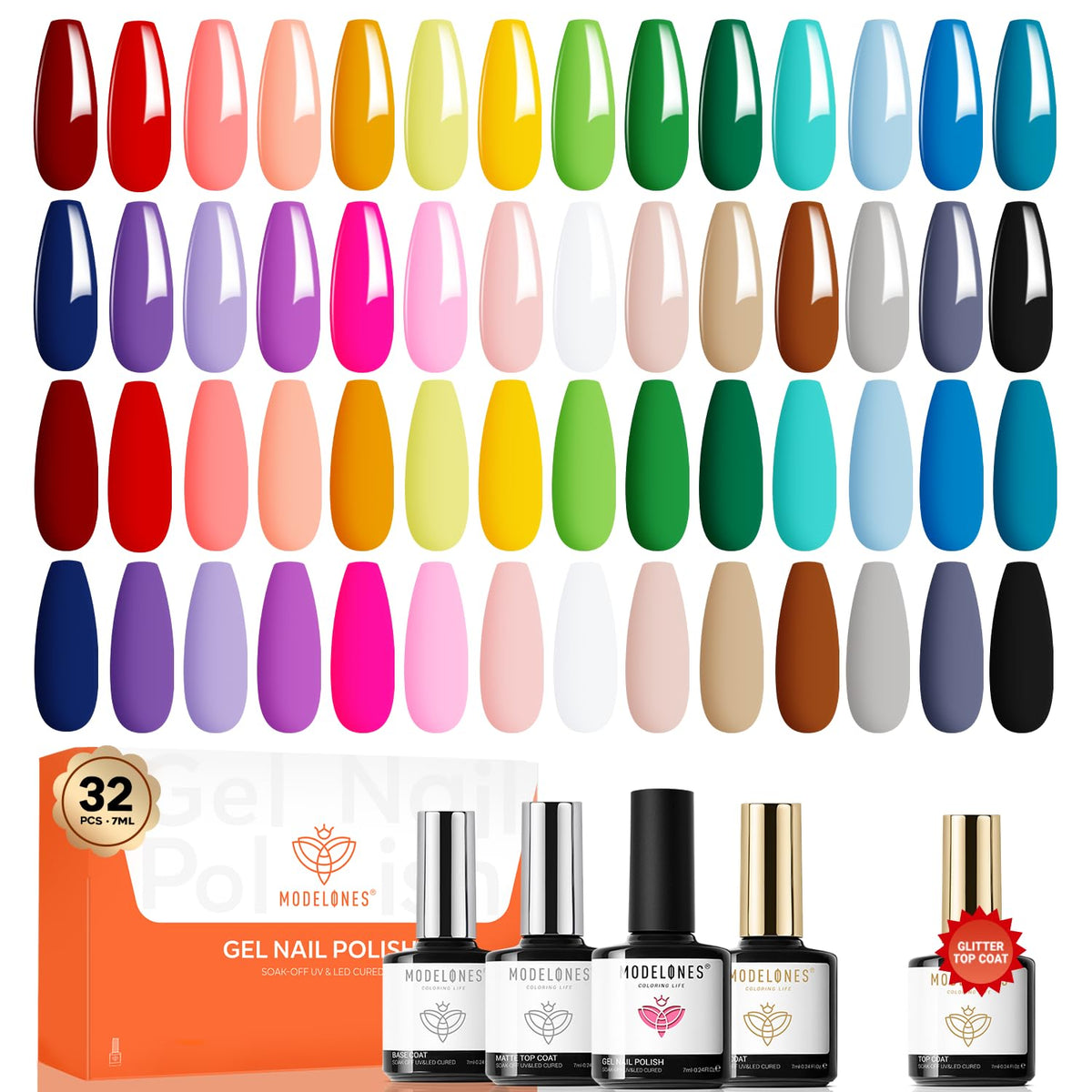 modelones front packaging showing full 32-piece set and convenient storage