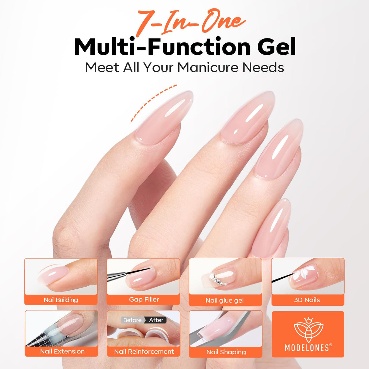 modelones gel curing under LED lamp, quick durable cure benefit