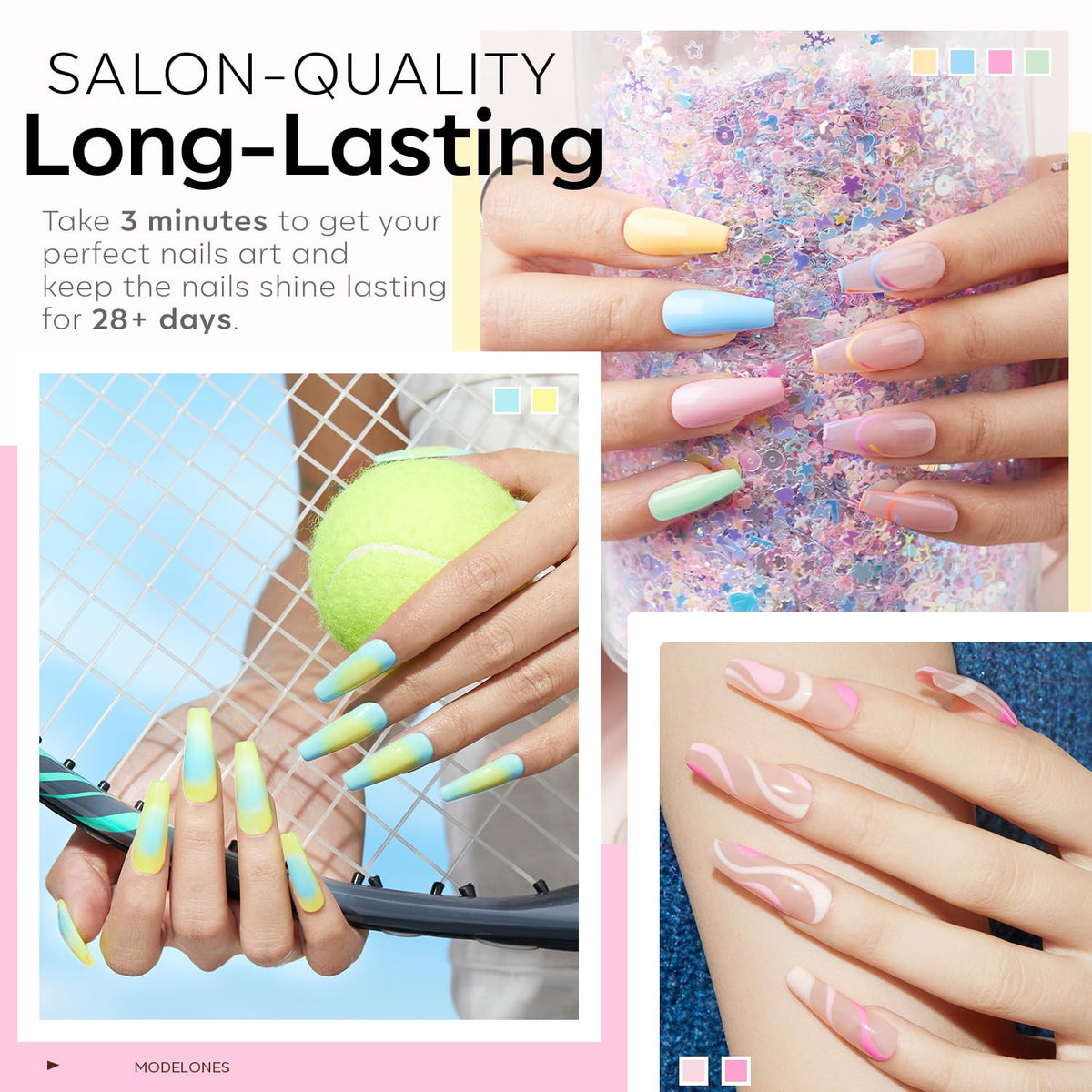 modelones glitter shade detail highlighting sparkle for accent nails