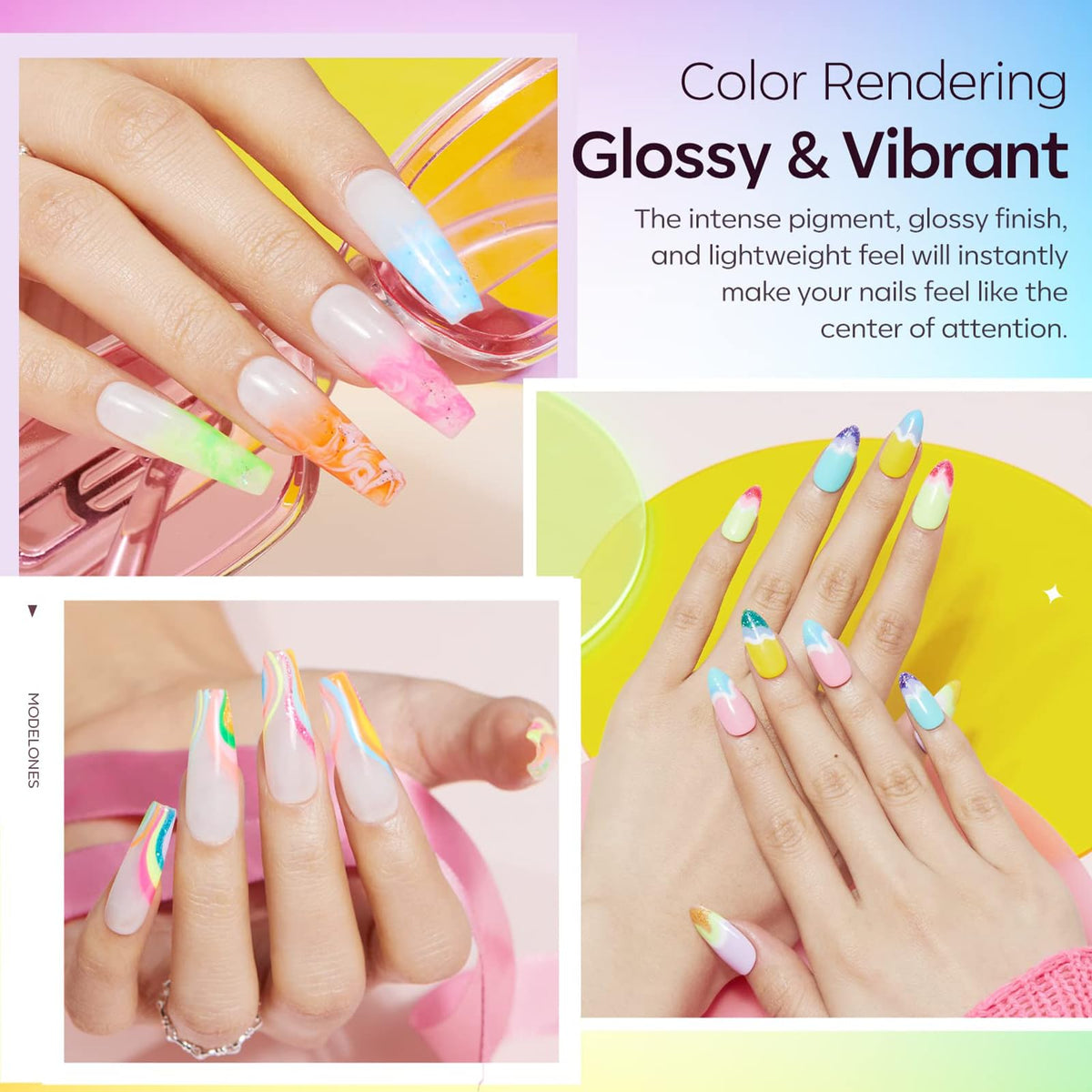 modelones glossy topcoat bottle highlighting shiny finish and long-lasting shine