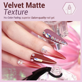 modelones hand with finished manicure showing salon-quality glossy results