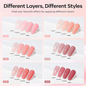 modelones layered jelly ombre on nails showing translucent depth and shine