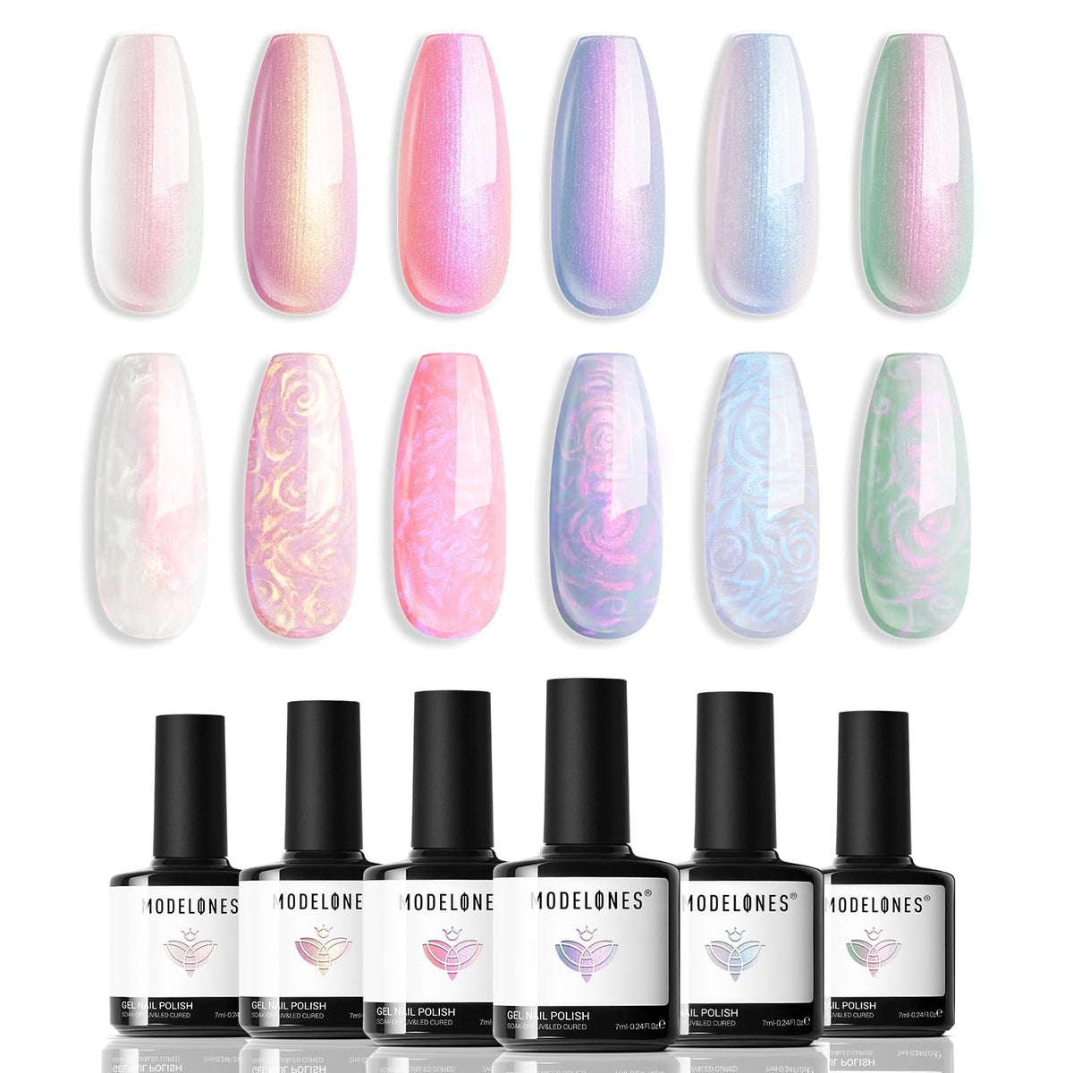 modelones lifestyle beach manicure with hands showing mermaid shimmer suited for summer