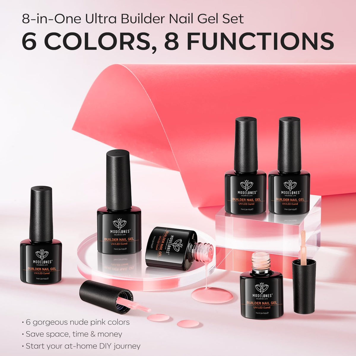 modelones lifestyle beauty setup staged on vanity implying easy at-home salon results