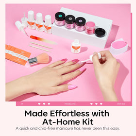 modelones lifestyle manicure scene showing finished nails for elegant results