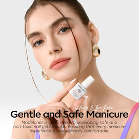 modelones lifestyle manicure at a party showing finished nails and eye-catching appearance