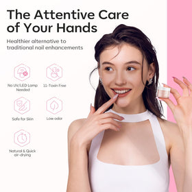 modelones studio scene of manicure tools and finished nails suggesting professional results