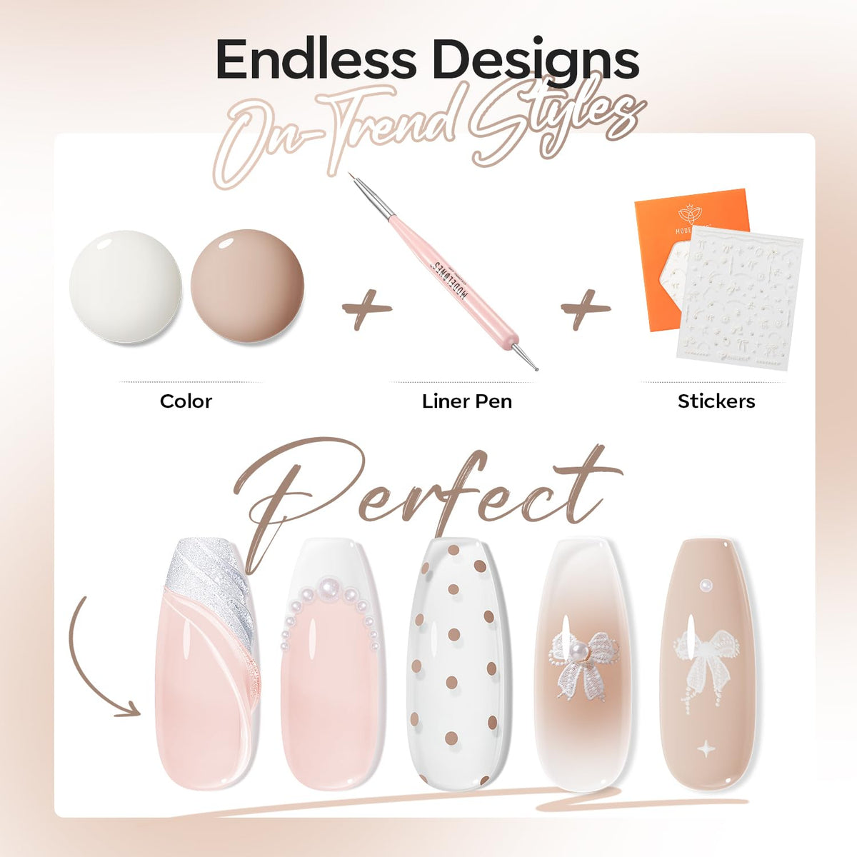 modelones precision liner brush close-up for neat nail art