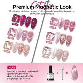 modelones magnet next to gel bottles close-up; demonstrates tool inclusion
