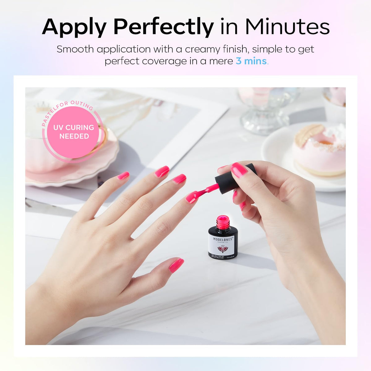 modelones matte topcoat bottle showing velvety finish for modern nail styles