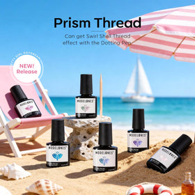modelones nail art in use showing cured iridescent manicure for long-lasting high gloss