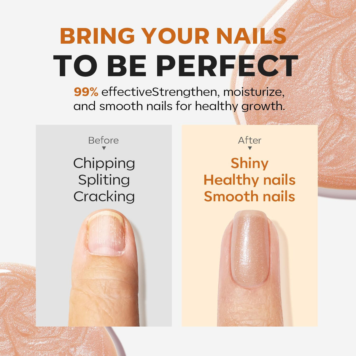 modelones before and after nails showing smoother stronger appearance benefit